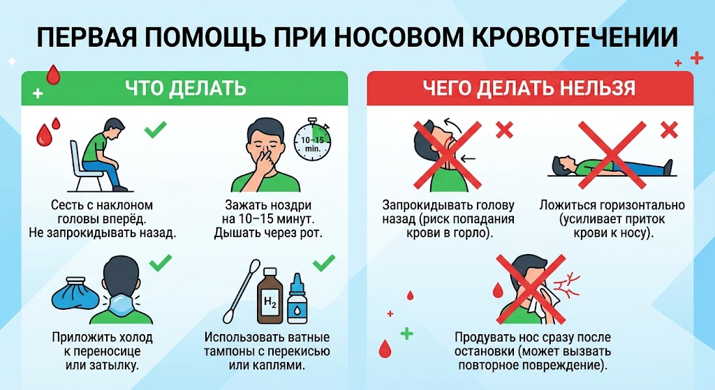 как остановить кровь с носа